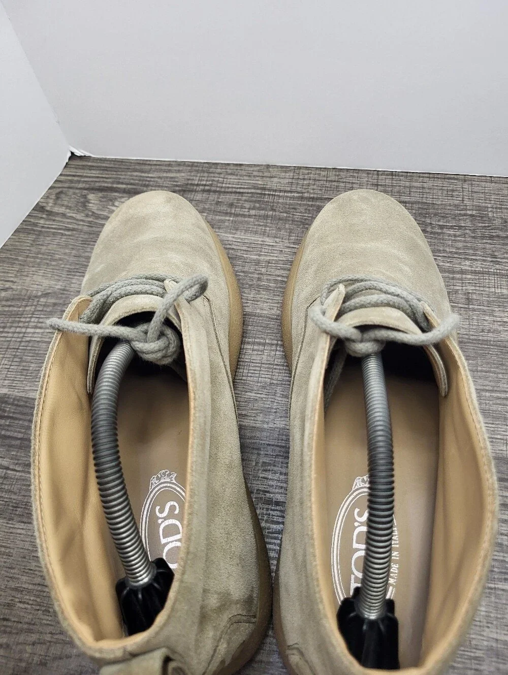 Tods Mens Tan Suede Chukka Boots Desert Lace Up Made in Italy Size 9Uk 10 Us